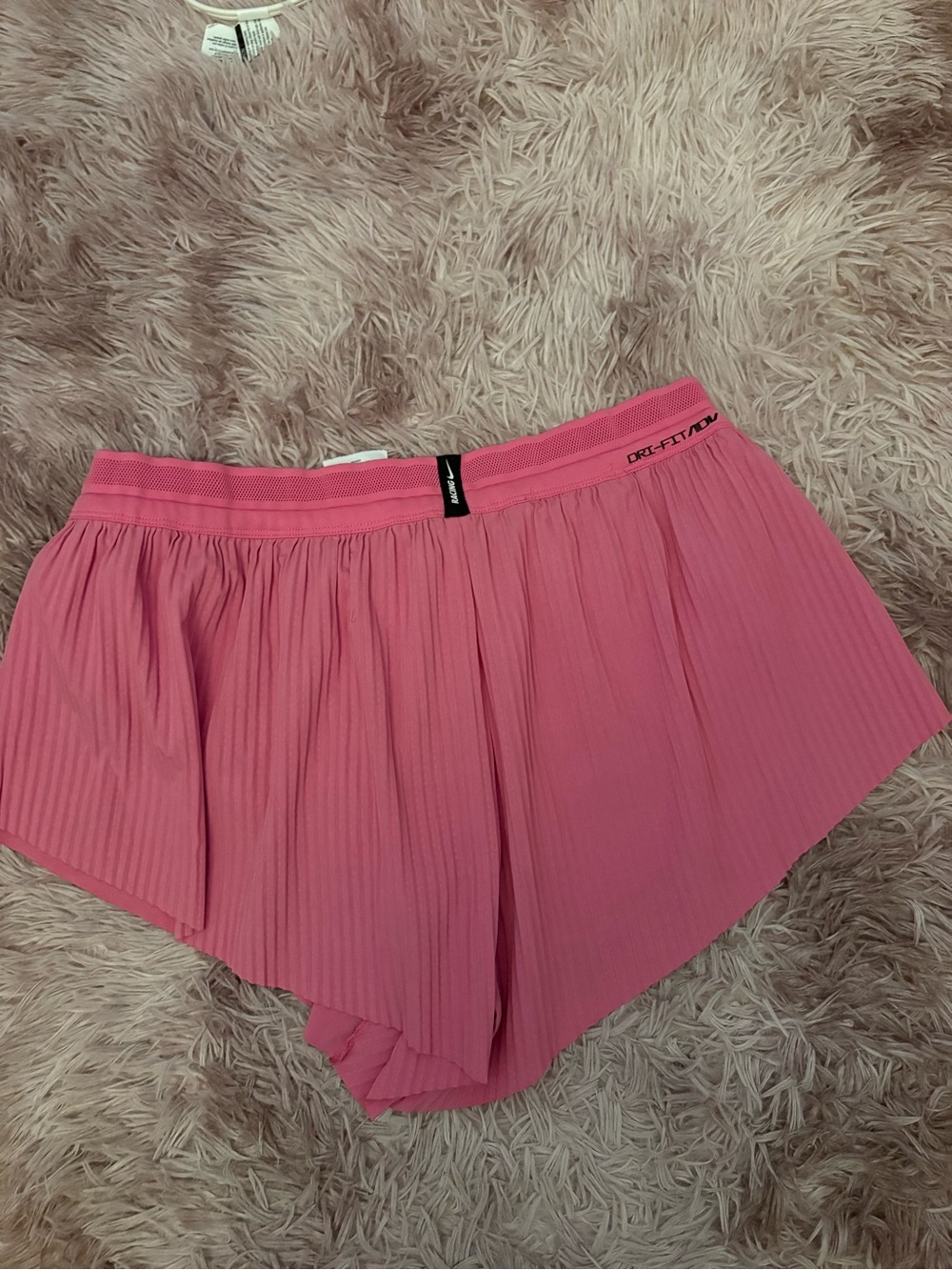 Nike Women’s Bright Pink Athletic Running Shorts with Black Swoosh - Picture 3 of 4